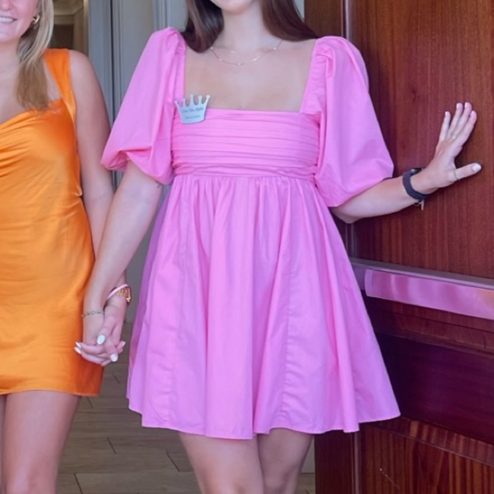 Abercrombie Emerson Poplin Puff Sleeve Mini Dress